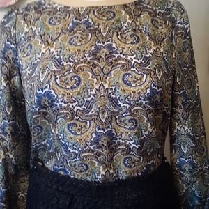 J Crew Silk Paisley Blouse/Top/Shirt